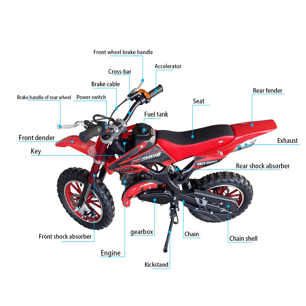 49cc-2-Stroke-Mini-Dirt-Bike-PCA01-&ndash;Structure