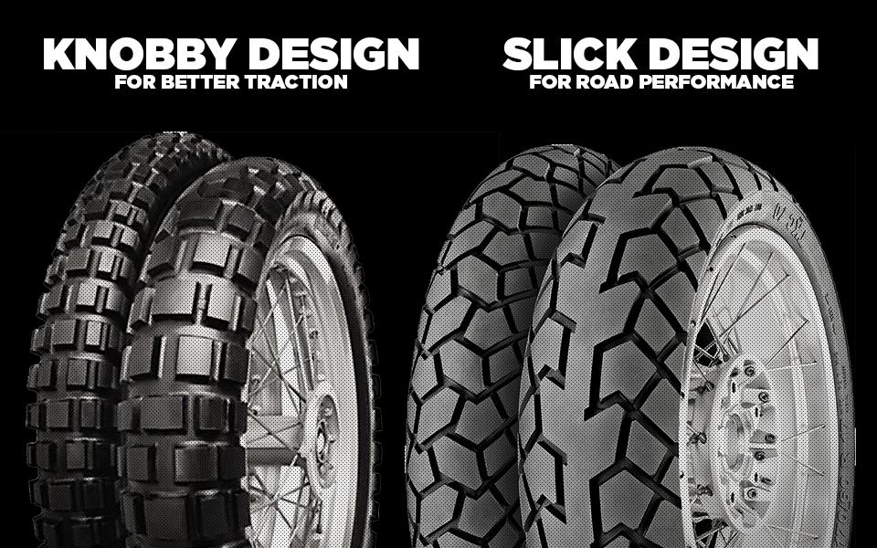 knobby tire vs dual sport tire comparison