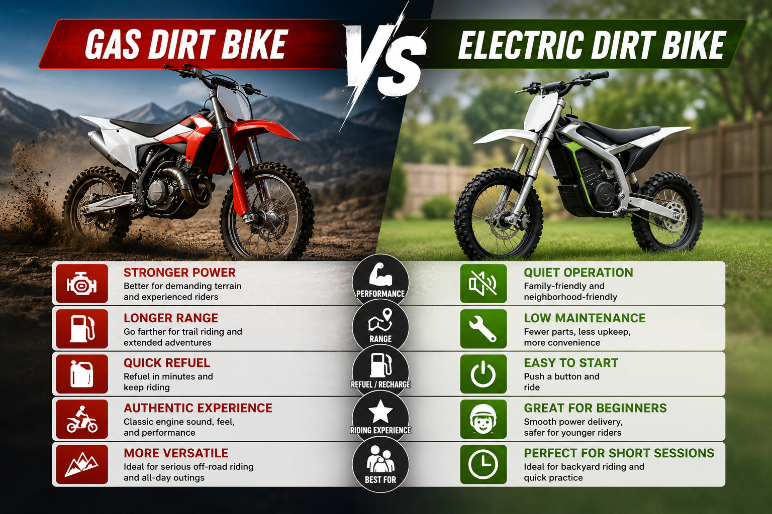 Gas dirt bike vs Electric dirt bike